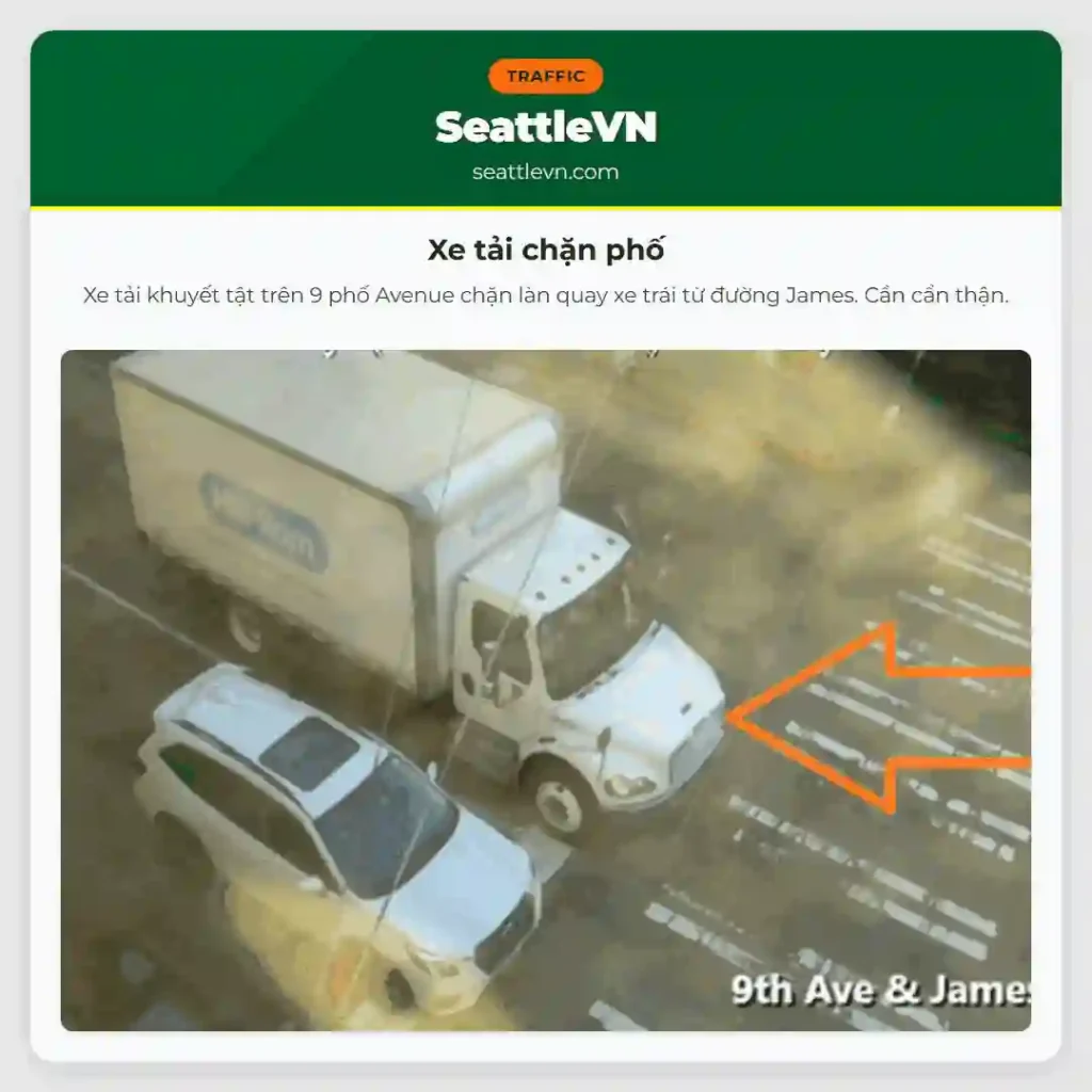 Xe tải chặn phố