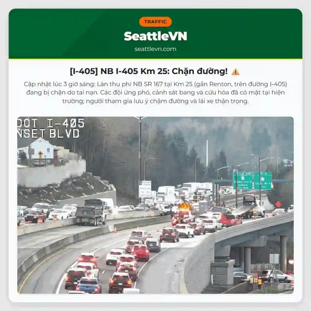[I-405] NB I-405 Km 25: Chặn đường! ⚠️