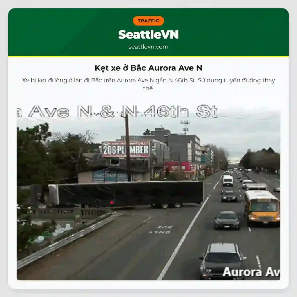 Kẹt xe ở Bắc Aurora Ave N