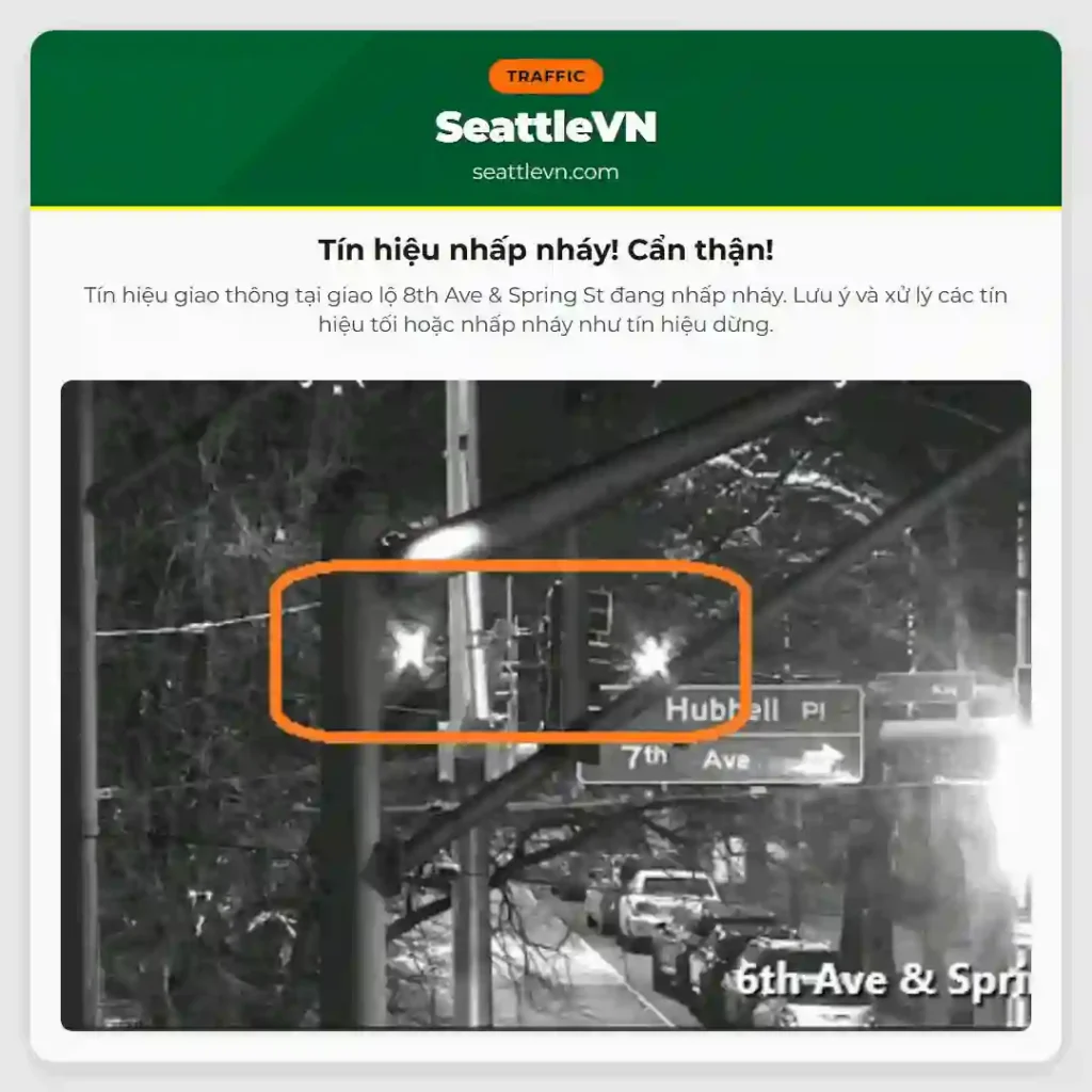 Tín hiệu nhấp nháy! Cẩn thận!