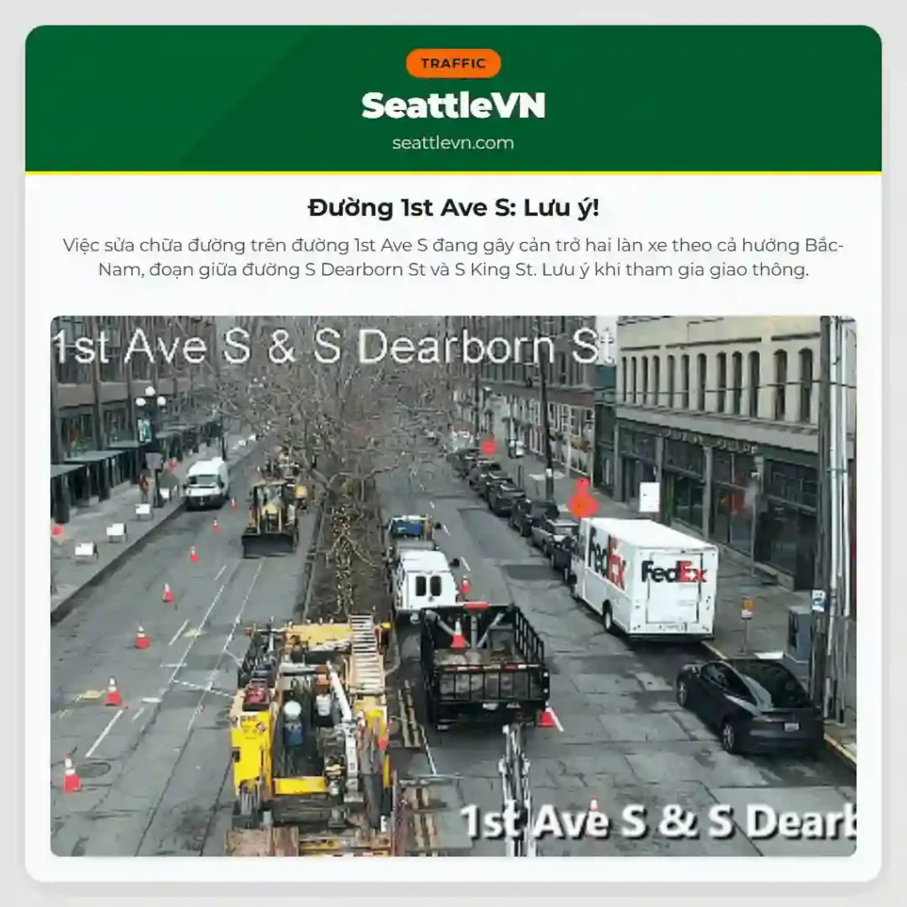 Đường 1st Ave S: Lưu ý!