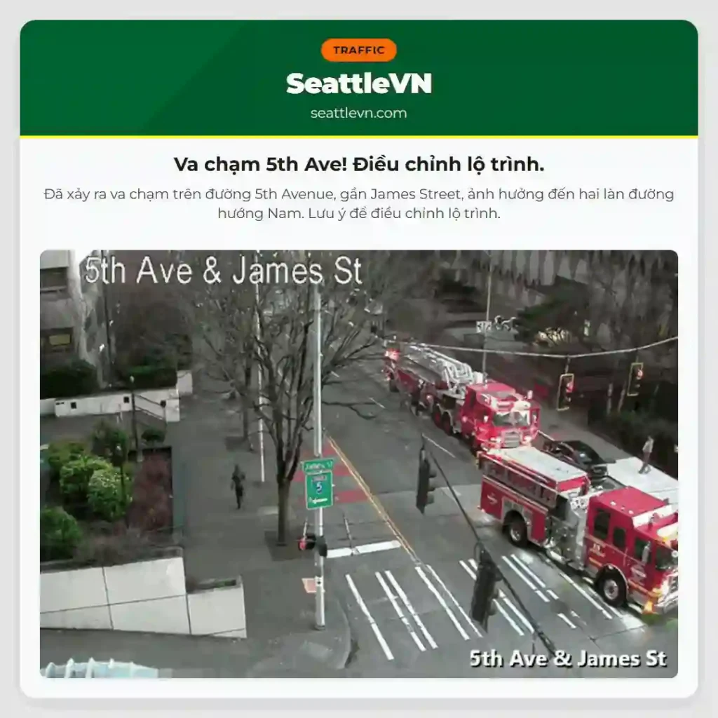 Va chạm 5th Ave! Điều chỉnh lộ trình.