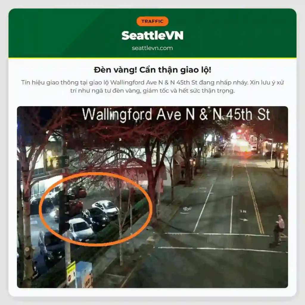 Đèn vàng! Cẩn thận giao lộ!