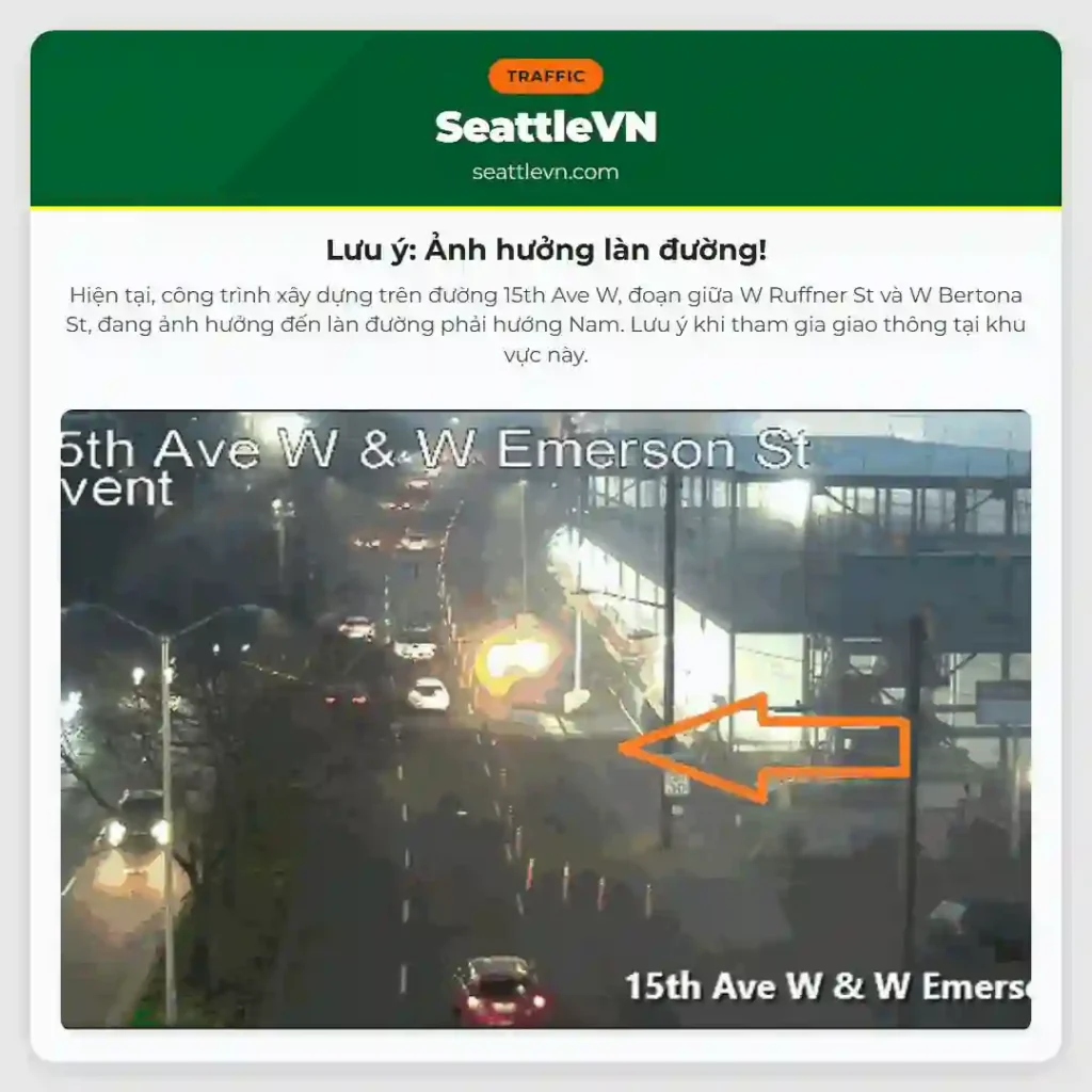 Lưu ý: Ảnh hưởng làn đường!