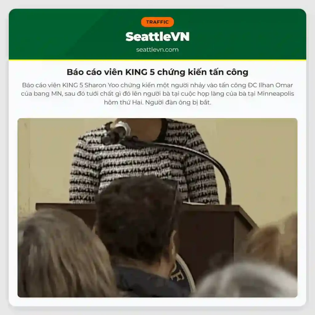 Báo cáo viên KING 5 chứng kiến tấn công