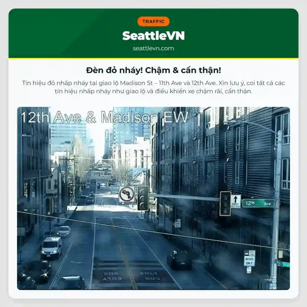 Đèn đỏ nháy! Chậm & cẩn thận!