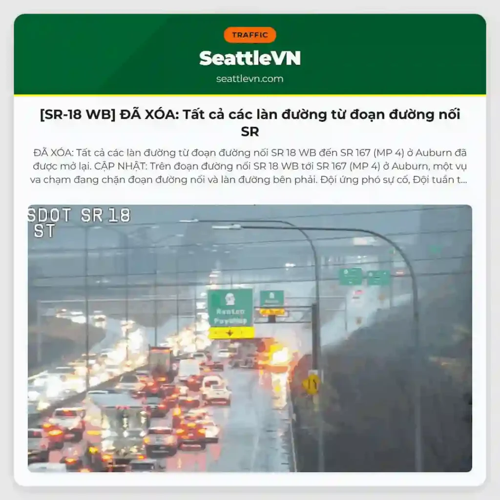 [SR-18 WB] ĐÃ XÓA: Tất cả các làn đường từ đoạn đường nối SR