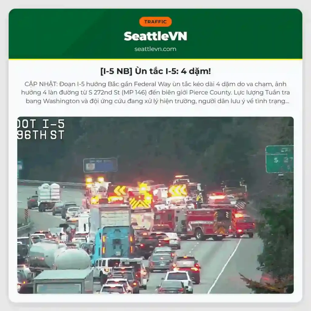 [I-5 NB] Ùn tắc I-5: 4 dặm!