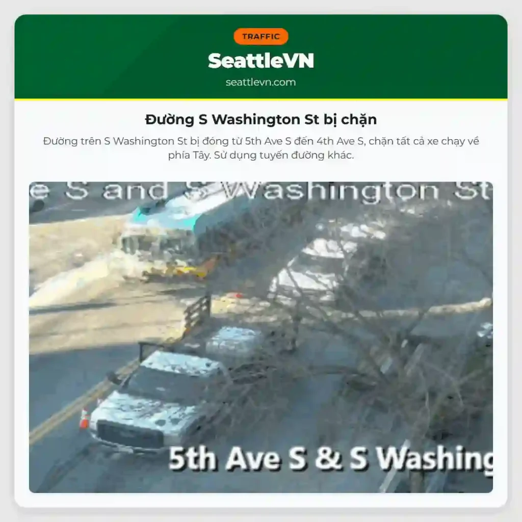 Đường S Washington St bị chặn