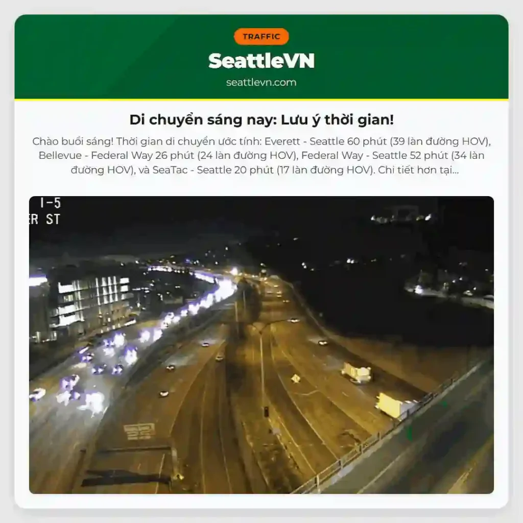 Di chuyển sáng nay: Lưu ý thời gian!