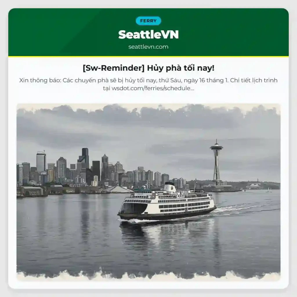 [Sw-Reminder] Hủy phà tối nay!
