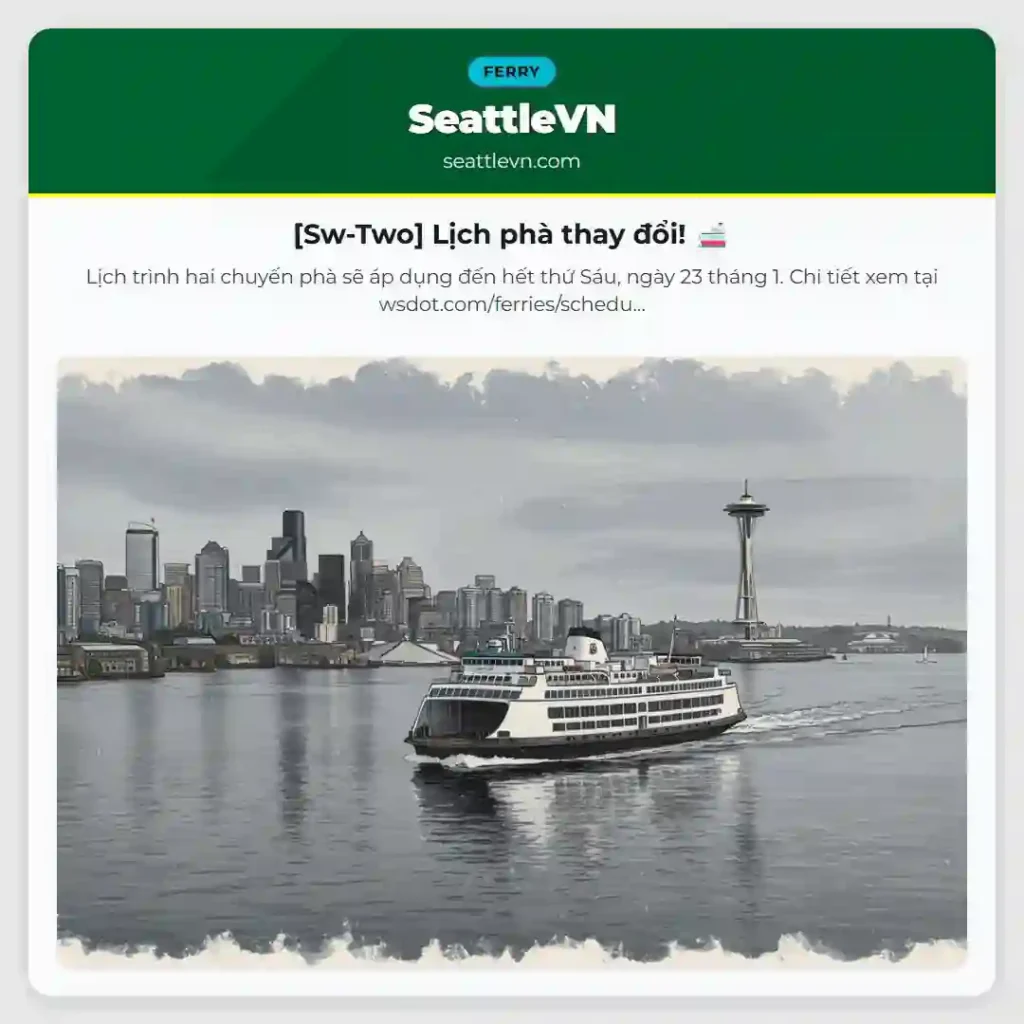 [Sw-Two] Lịch phà thay đổi! 🚢