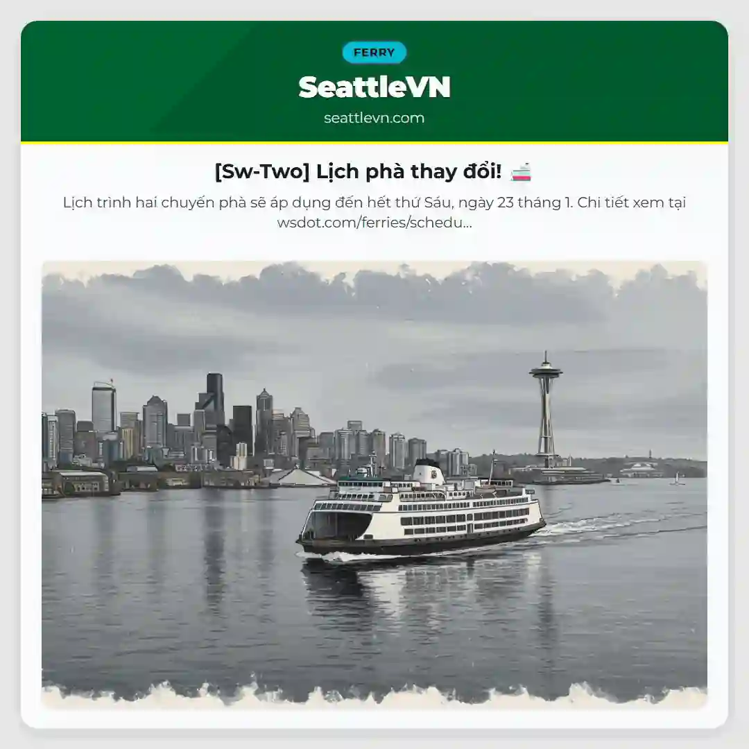 [Sw-Two] Lịch phà thay đổi! 🚢