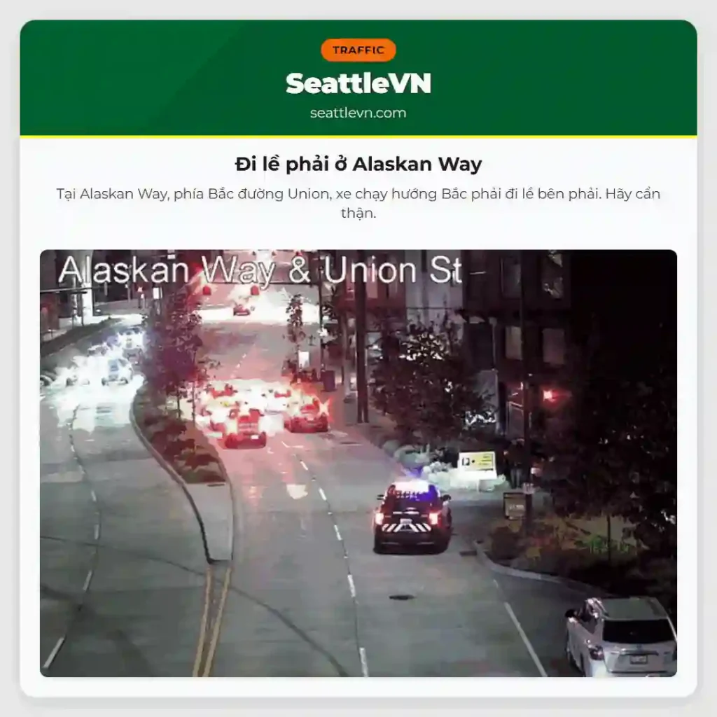 Đi lề phải ở Alaskan Way