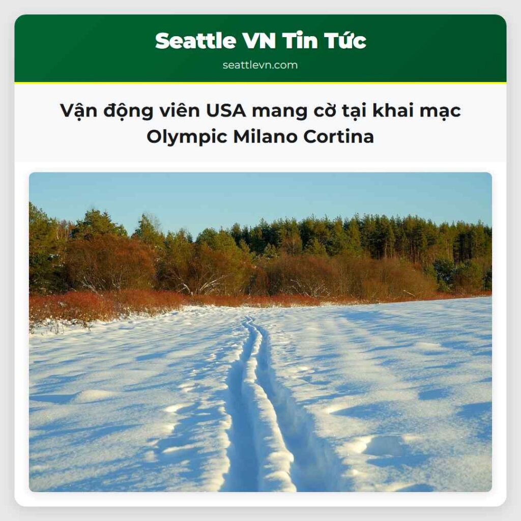 Vận động viên USA mang cờ tại khai mạc Olympic