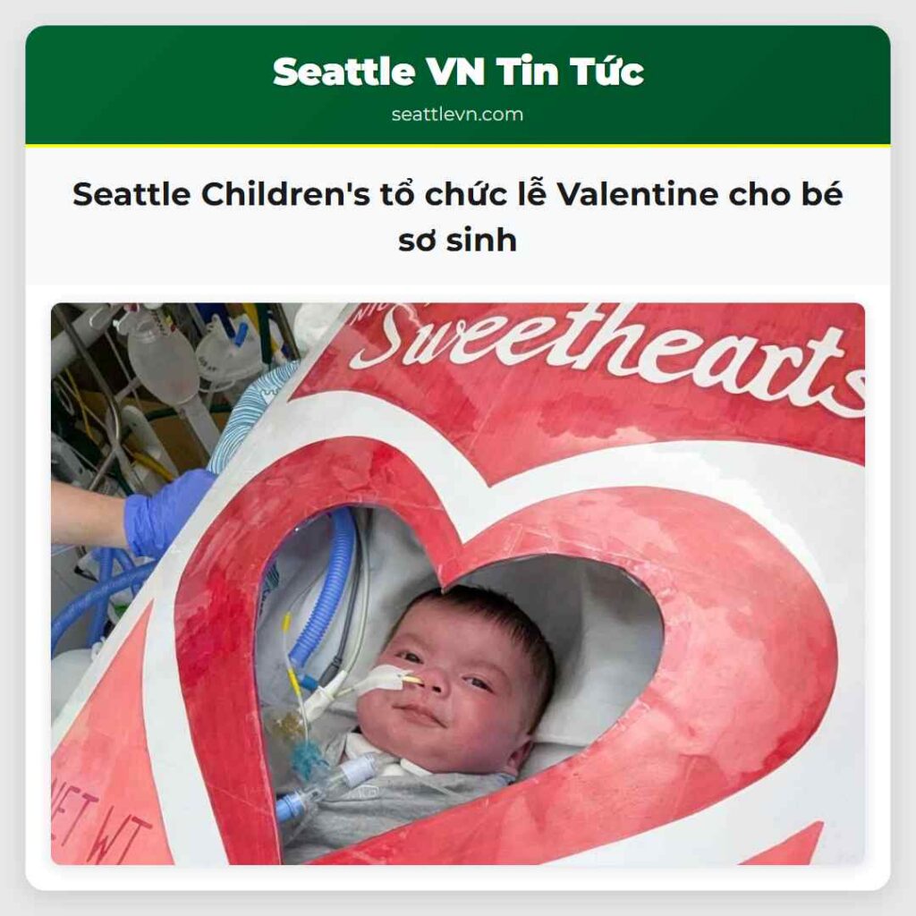 Seattle Children's tổ chức lễ Valentine cho bé sơ
