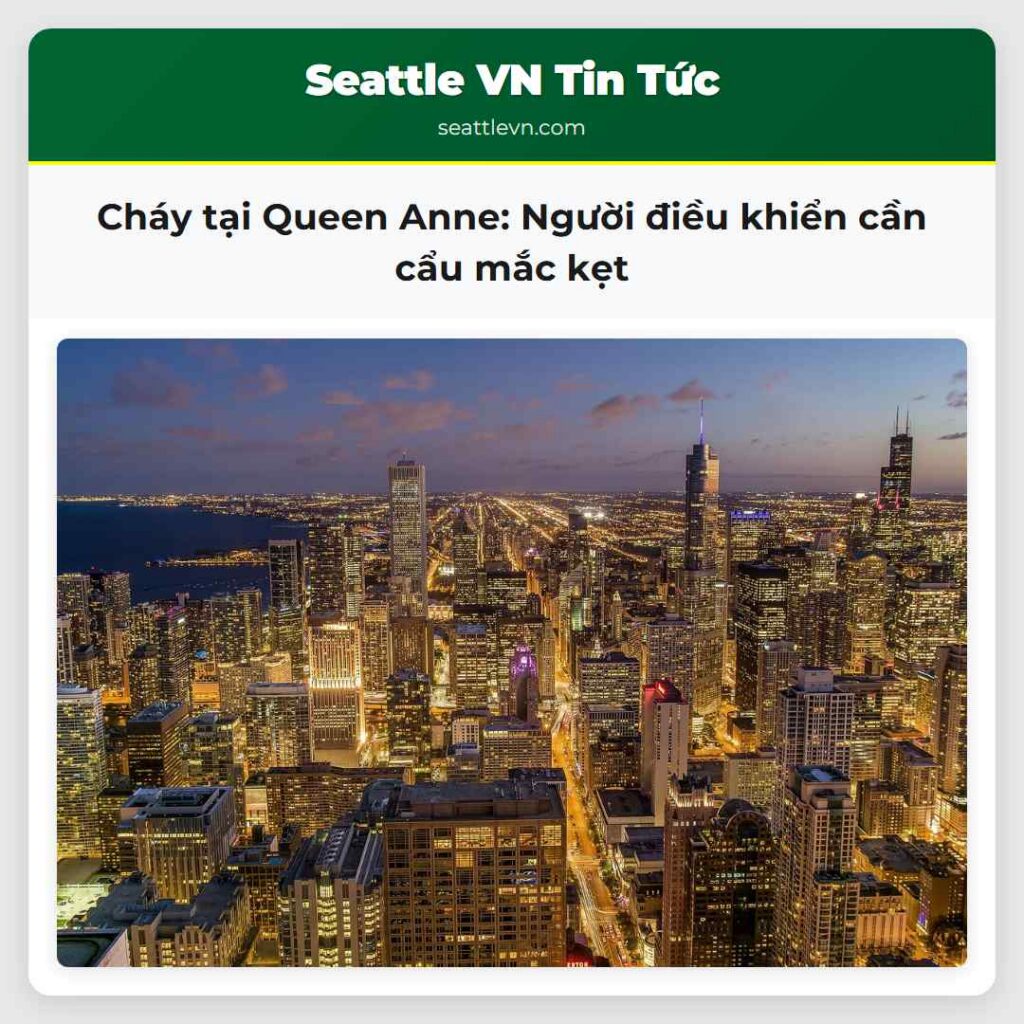 Cháy tại Queen Anne: Người điều khiển cần cẩu mắc