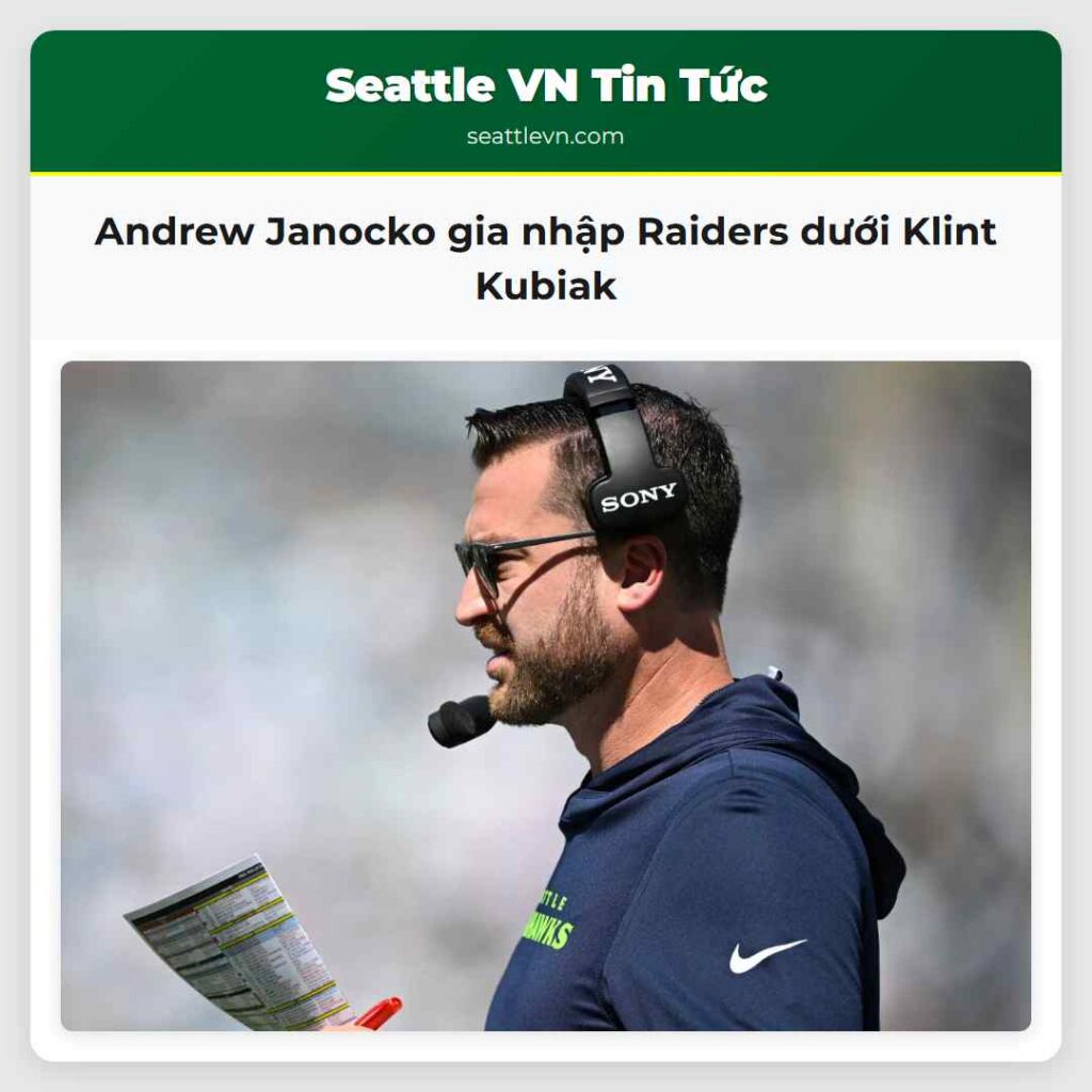 Andrew Janocko gia nhập Raiders dưới Klint Kubiak