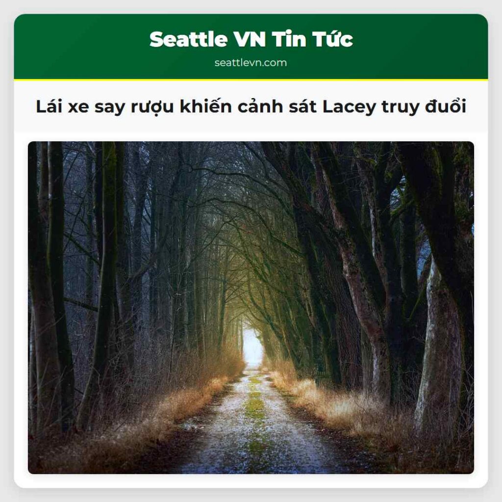 Lái xe say rượu khiến cảnh sát Lacey truy đuổi