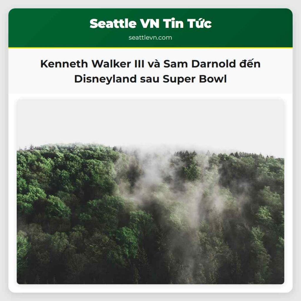 Kenneth Walker III và Sam Darnold đến Disneyland