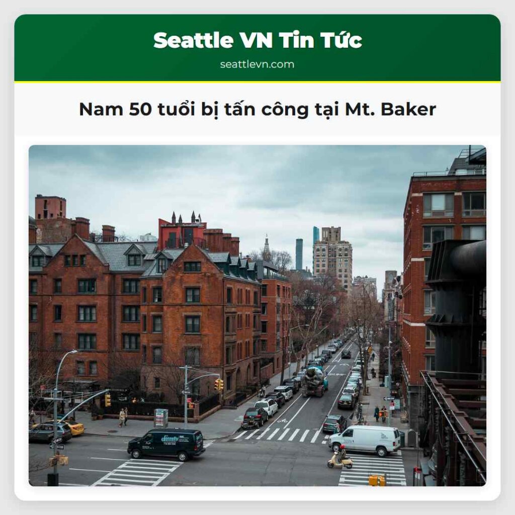 Nam 50 tuổi bị tấn công tại Mt. Baker