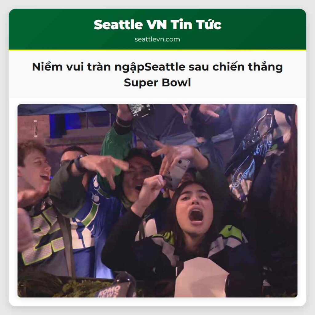 Niềm vui tràn ngậpSeattle sau chiến thắng Super