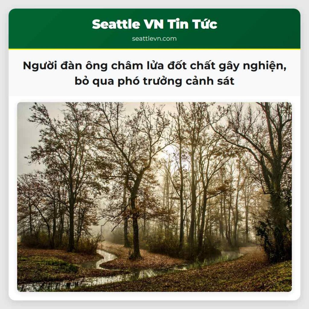 Người đàn ông châm lửa đốt chất gây nghiện, bỏ