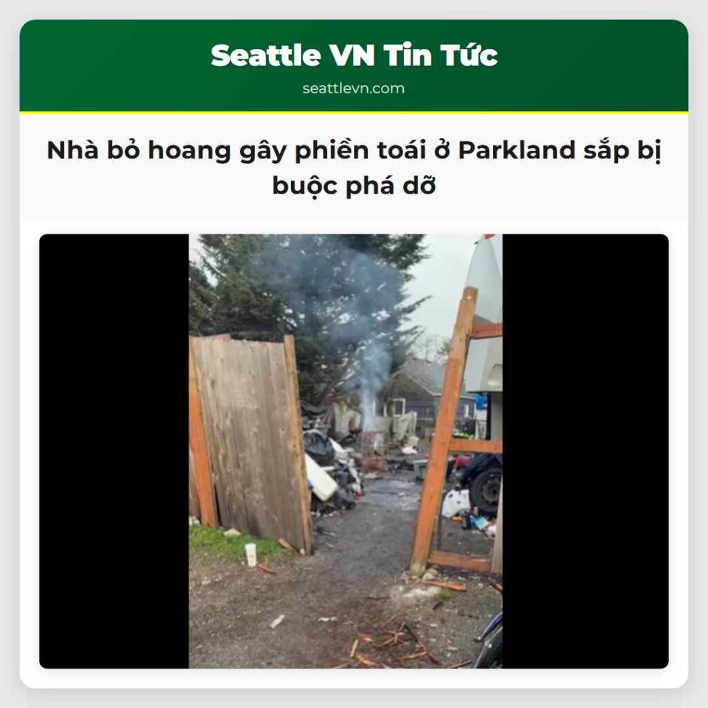 Nhà bỏ hoang gây phiền toái ở Parkland sắp bị