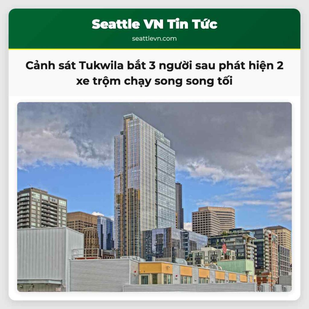 Cảnh sát Tukwila bắt 3 người sau phát hiện 2 xe