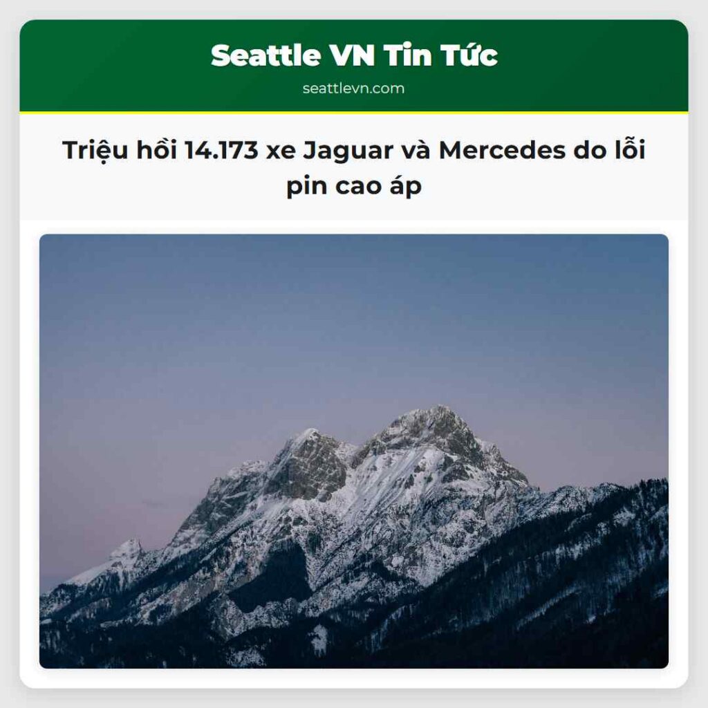 Triệu hồi 14.173 xe Jaguar và Mercedes do lỗi pin