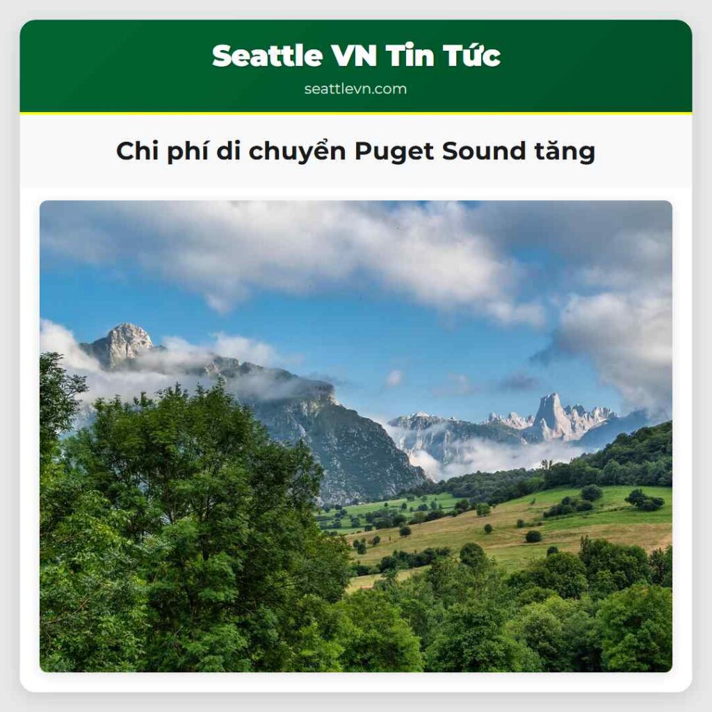 Chi phí di chuyển Puget Sound tăng