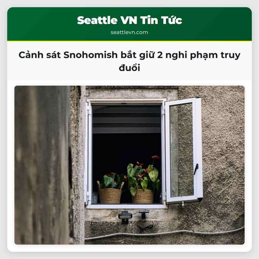 Cảnh sát Snohomish bắt giữ 2 nghi phạm truy đuổi