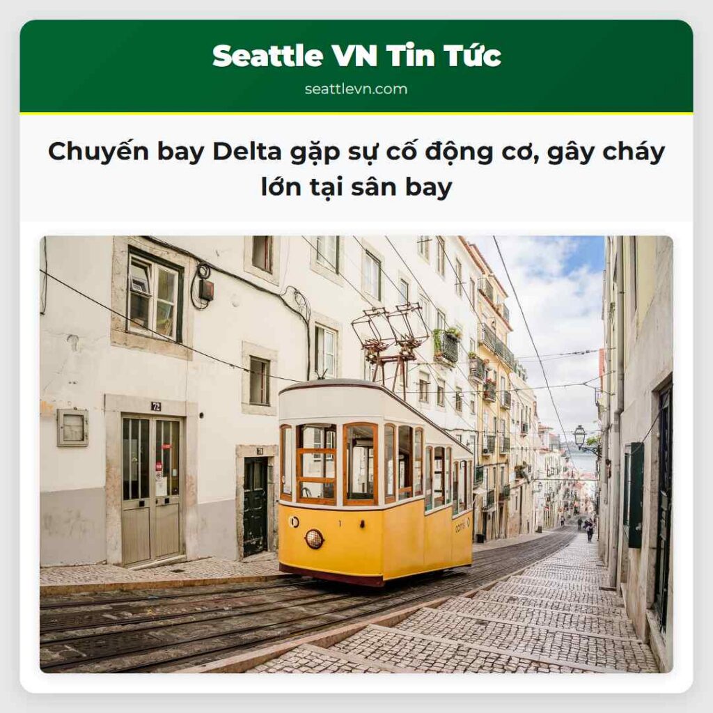 Chuyến bay Delta gặp sự cố động cơ, gây cháy lớn
