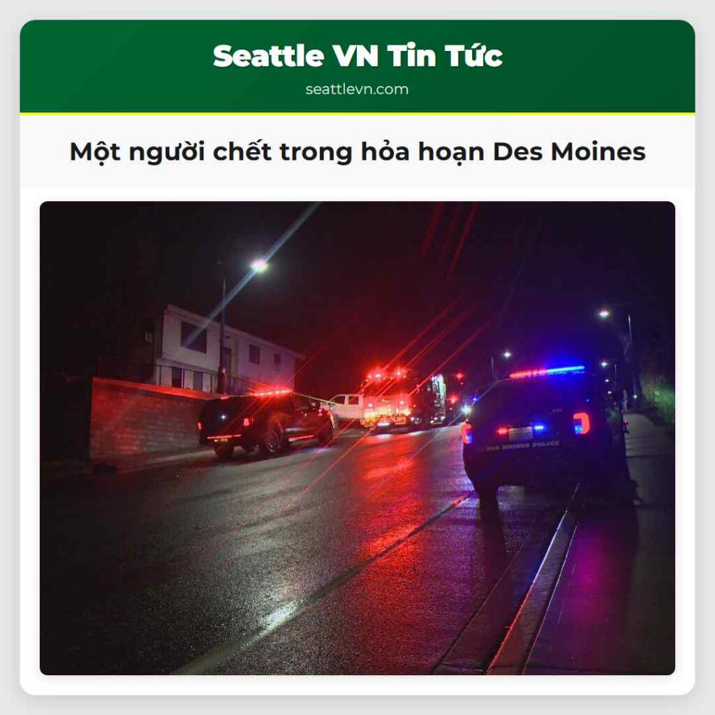 Một người chết trong hỏa hoạn Des Moines