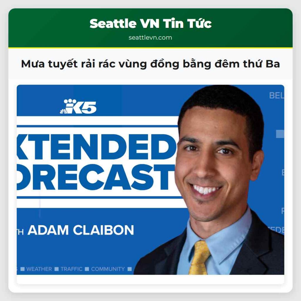 Mưa tuyết rải rác vùng đồng bằng đêm thứ Ba