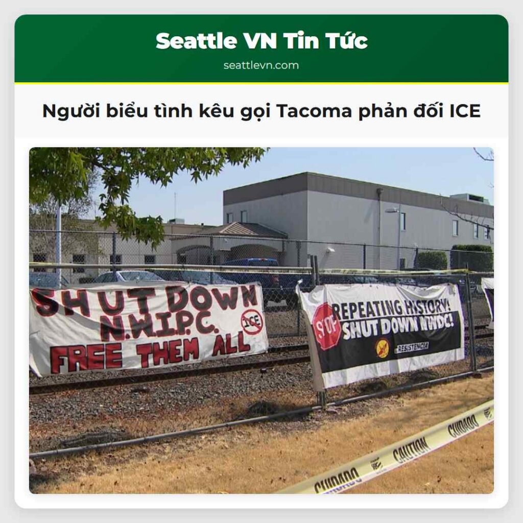 Người biểu tình kêu gọi Tacoma phản đối ICE