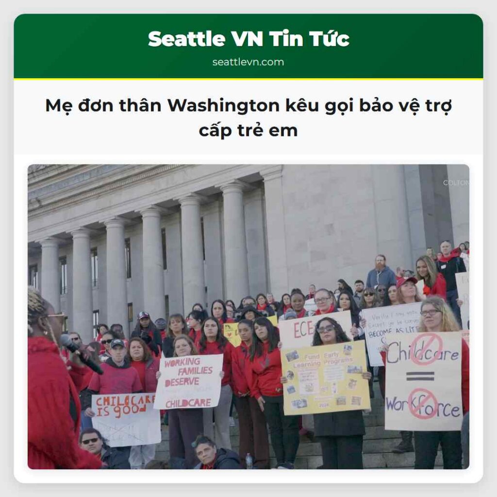 Mẹ đơn thân Washington kêu gọi bảo vệ trợ cấp trẻ