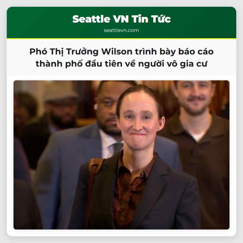 Phó Thị Trưởng Wilson trình bày báo cáo thành phố