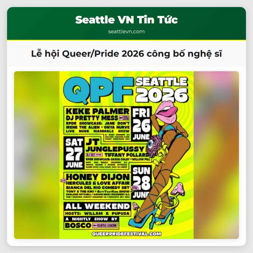 Lễ hội Queer/Pride 2026 công bố nghệ sĩ