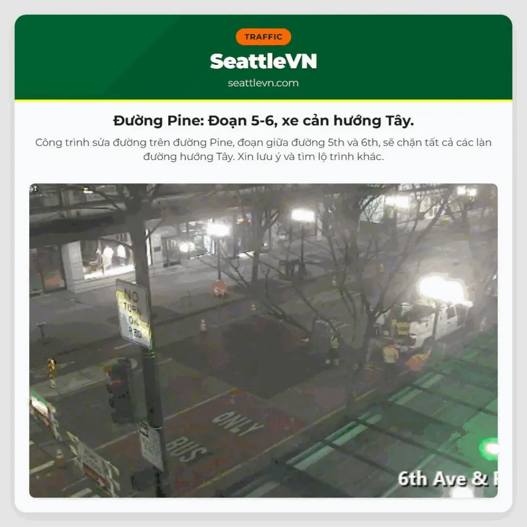 Đường Pine: Đoạn 5-6, xe cản hướng Tây.