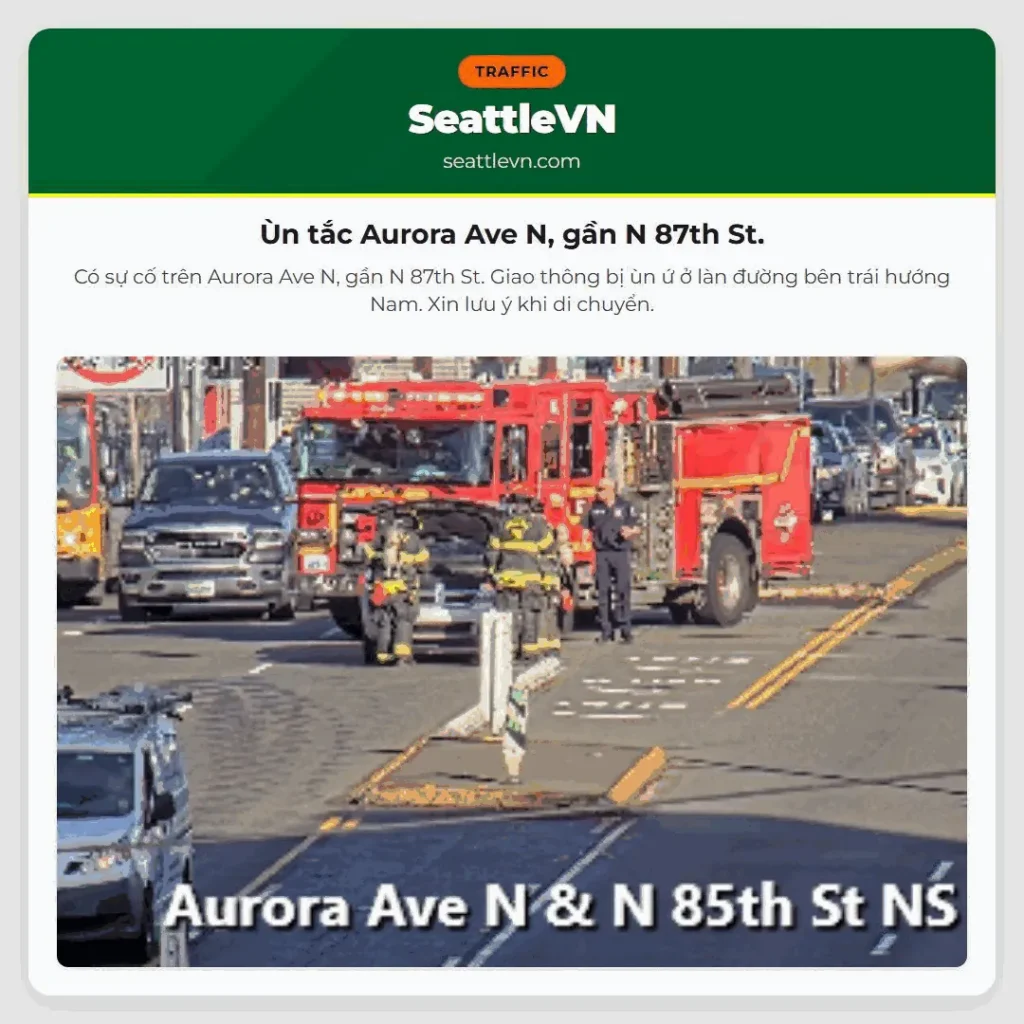 Ùn tắc Aurora Ave N, gần N 87th St.