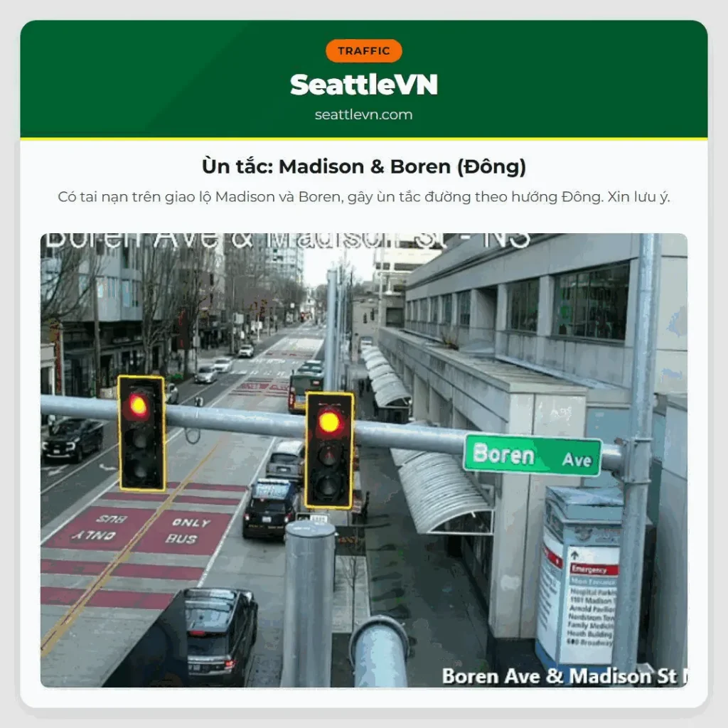 Ùn tắc: Madison & Boren (Đông)