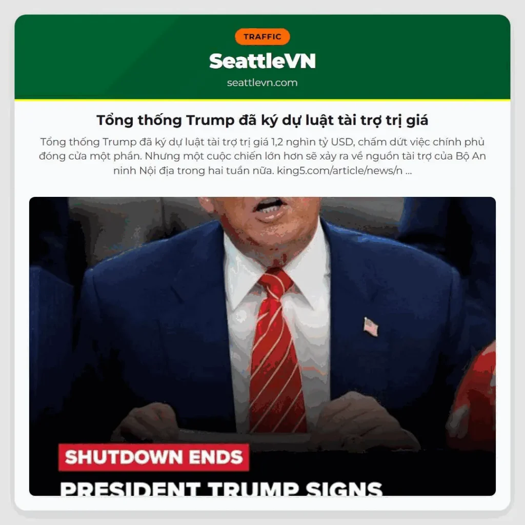 Tổng thống Trump đã ký dự luật tài trợ trị giá