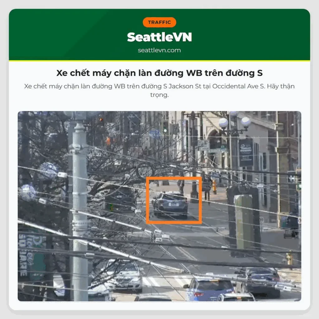 Xe chết máy chặn làn đường WB trên đường S