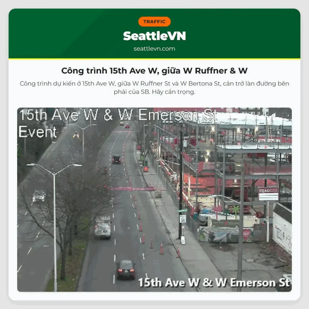 Công trình 15th Ave W, giữa W Ruffner & W