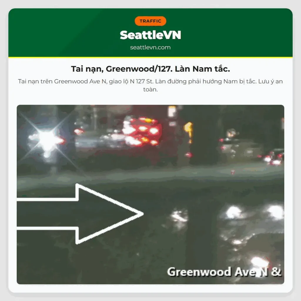 Tai nạn, Greenwood/127. Làn Nam tắc.