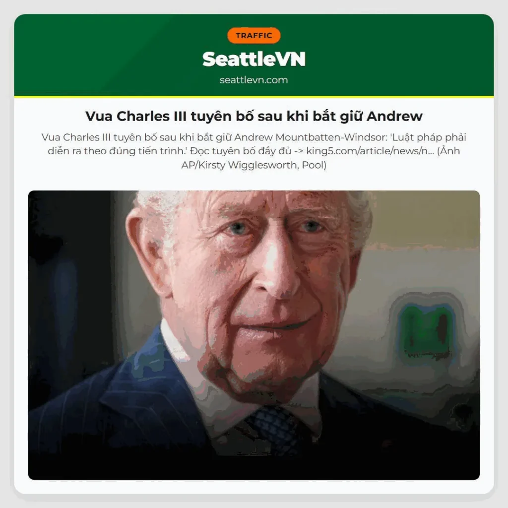 Vua Charles III tuyên bố sau khi bắt giữ Andrew