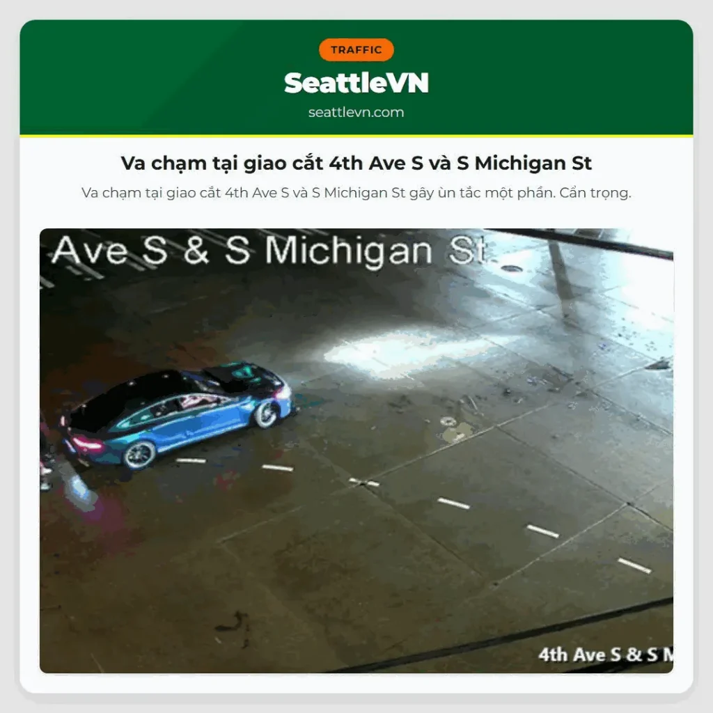 Va chạm tại giao cắt 4th Ave S và S Michigan St