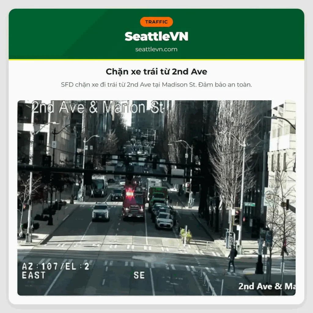 Chặn xe trái từ 2nd Ave