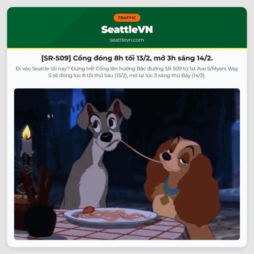 [SR-509] Cổng đóng 8h tối 13/2, mở 3h sáng 14/2.